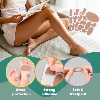 Moleskin for Feet Blisters, Flannel Adhesive (11 Sheets (121 Pieces))
