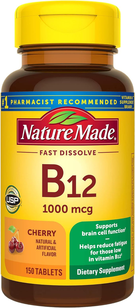 Nature Made Vitamin B12 1000 mcg, B12 for 150 Sugar 150 Day