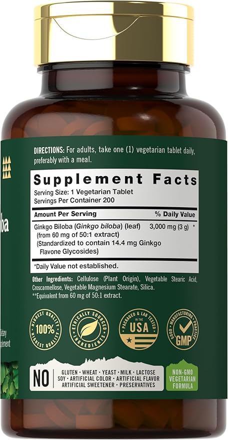 Carlyle Ginkgo Biloba 3000mg Per 200 Tablets