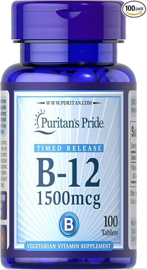 Puritan's Pride Vitamin B-12 1500 mcg Release-100 Tablets
