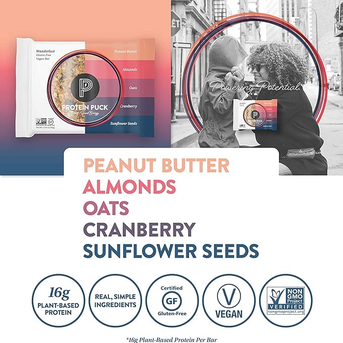 Protein Puck Plant Based Bars 12 grams 4 Count (1 Pack)