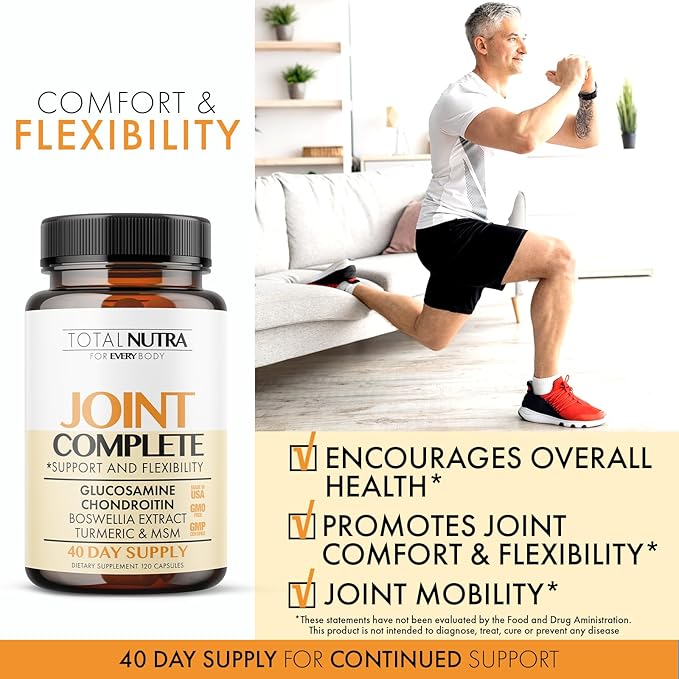 Glucosamine Chondroitin MSM Turmeric 2100mg – Joint Complete Capsules, Advanced Joint Support Supplement for Adults Hands Back Knee Mobility – Bone & Joint Health Supplements for Men & Women (2 Pack)