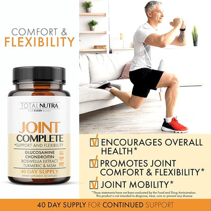 Glucosamine Chondroitin MSM Turmeric 2100mg – Joint Complete Capsules, Advanced Joint Support Supplement for Adults Hands Back Knee Mobility – Bone & Joint Health Supplements for Men & Women (2 Pack)
