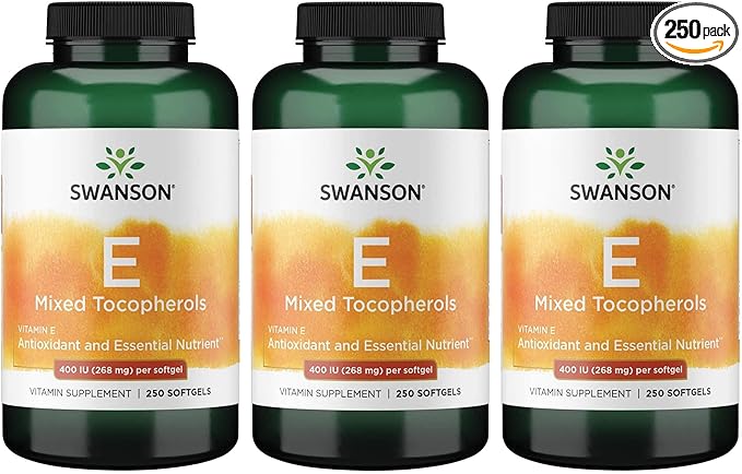 Swanson E-400 Mixed Tocopherols 400 Iu (268 mg) 250 Sgels 3 Pack