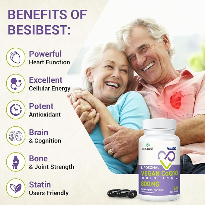 Liposomal Ubiquinol CoQ10 800 MG Softgel, CoQ10 Ubiquinol Q10 800mg, 800mg, Powerful 240 Vegan