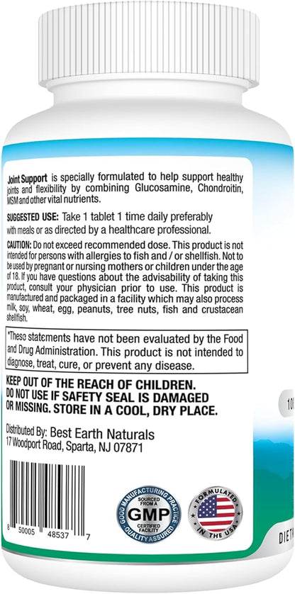 Joint Support Supplement with Glucosamine, Chondroitin, 30 Day