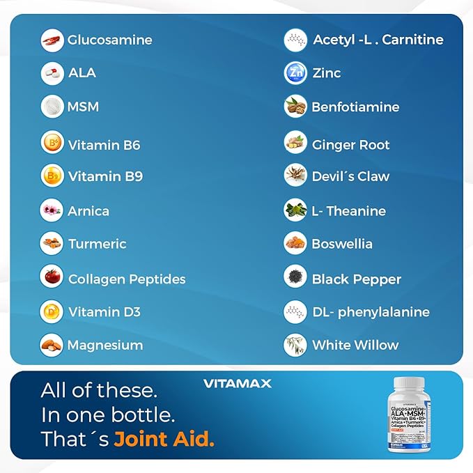 Vitamax Glucosamine MSM Turmeric ALCAR Boswellia 120ct