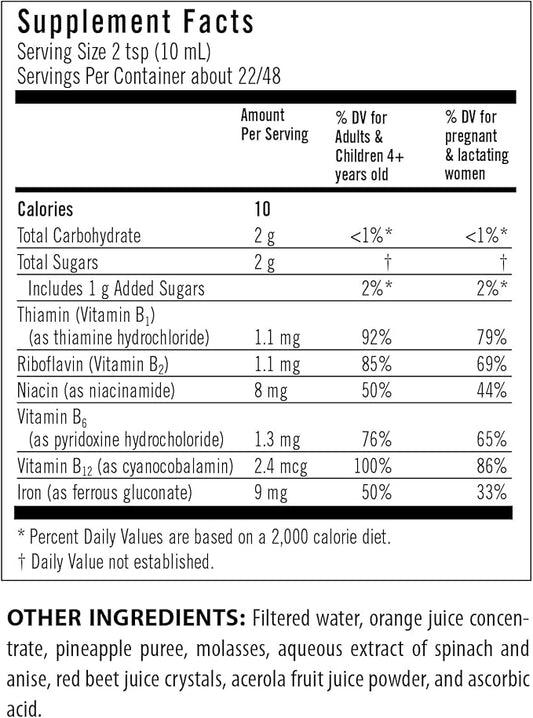 Flora Iron with B-Vitamin Complex 7.7-oz. Glass