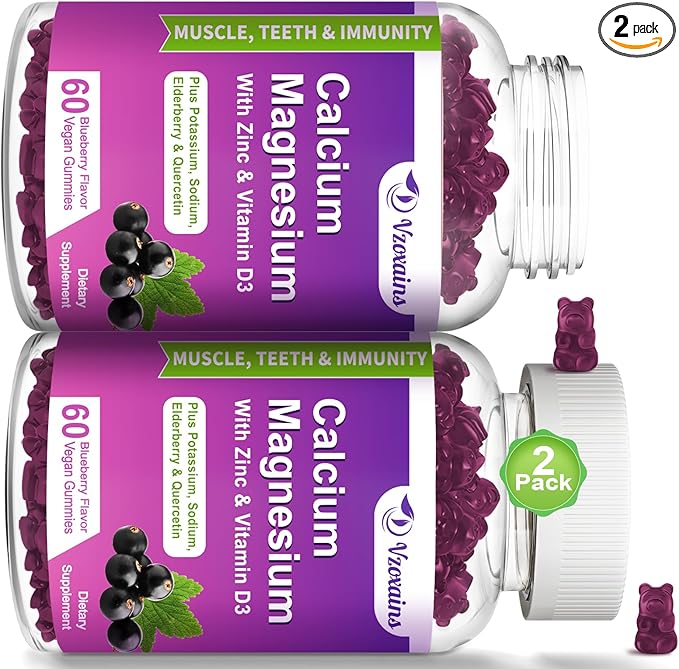 High Absorption Calcium Magnesium Zinc Gummies, D3 for 120 Cts