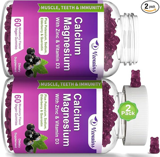 High Absorption Calcium Magnesium Zinc Gummies, D3 for 120 Cts