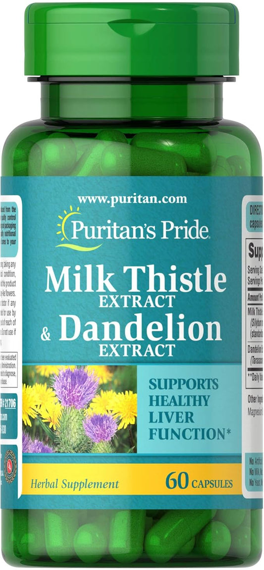 Puritan's Pride Milk Thistle & Dandelion 60 Count