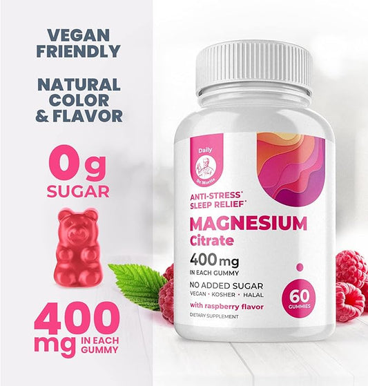 DR. MORITZ Magnesium Gummies Sugar-Free - Calm Magnesium Gummies Supplement for Children, Sugar-Free Magnesium Calm Chews for Kids & Adults (120 Count)