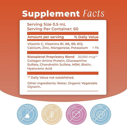 Liquid Glucosamine, Chondroitin, MSM, Biotin, Hyaluronic