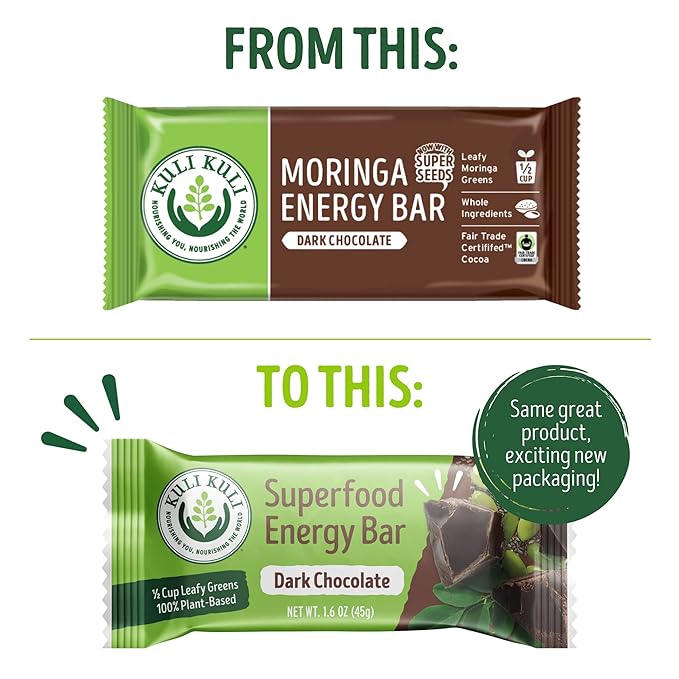 Kuli Kuli Moringa Powder Energy Bars 1.6 Ounce 6 Pack