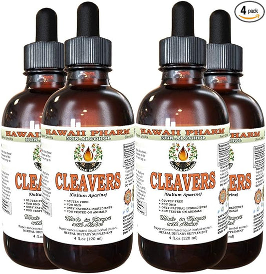 Cleavers Alcohol-Free Liquid Extract, Organic Cleavers 4x4 oz