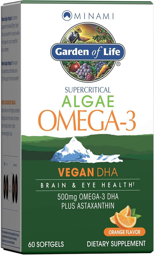 Garden of Life Minami Algae Omega 3 Vegan 500mg Plant Omega-3 Vegan 60 Easy-to-Swallow