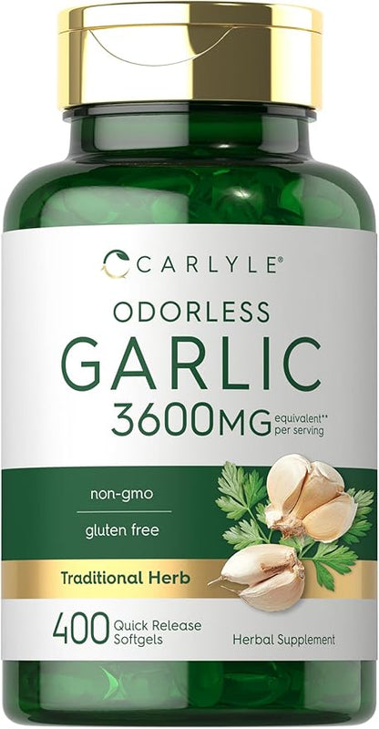 Carlyle Odorless Garlic Extract 3600mg Softgels 400 Count