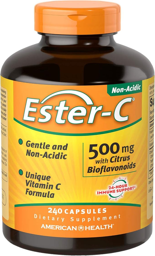 American Health Ester-C with Citrus Bioflavonoids Capsules 500 mg, 240 Count 1), 120 120 Servings
