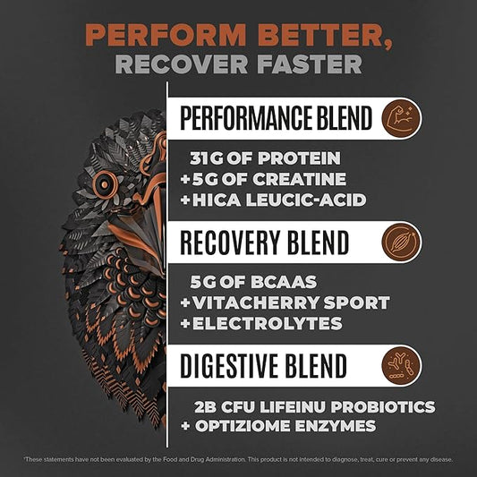 Birdman Falcon Performance Vegan Protein Powder, 31g Protein, 5g Creatine, 5g BCAA, -19 servings
