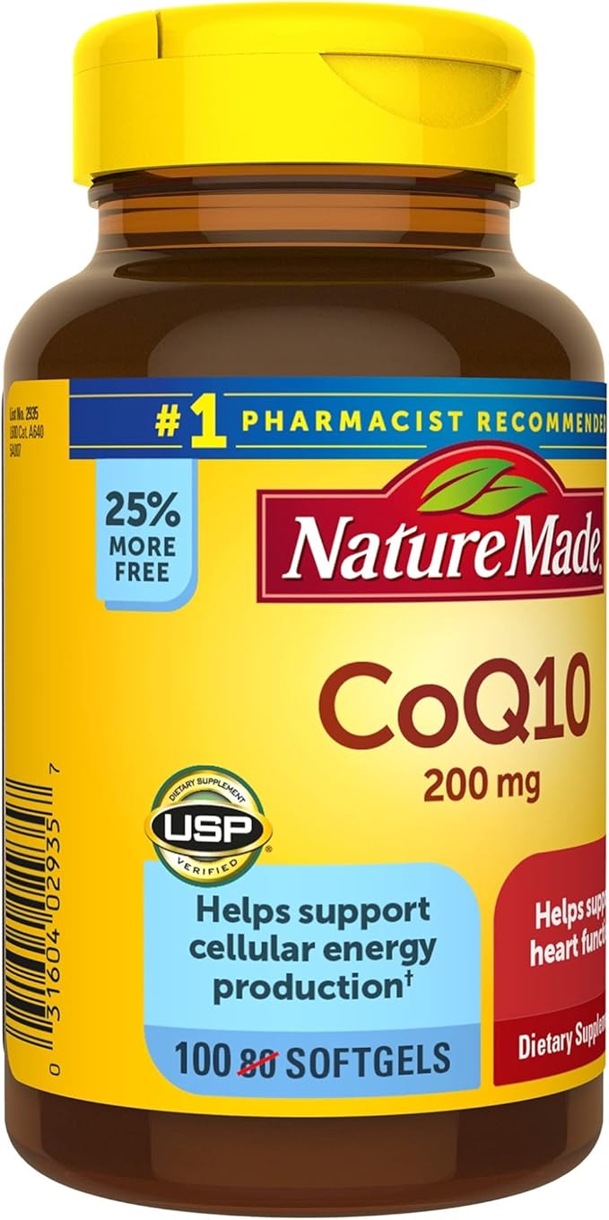 Nature Made CoQ10 200 mg, Dietary 100 Softgels, 100 Day