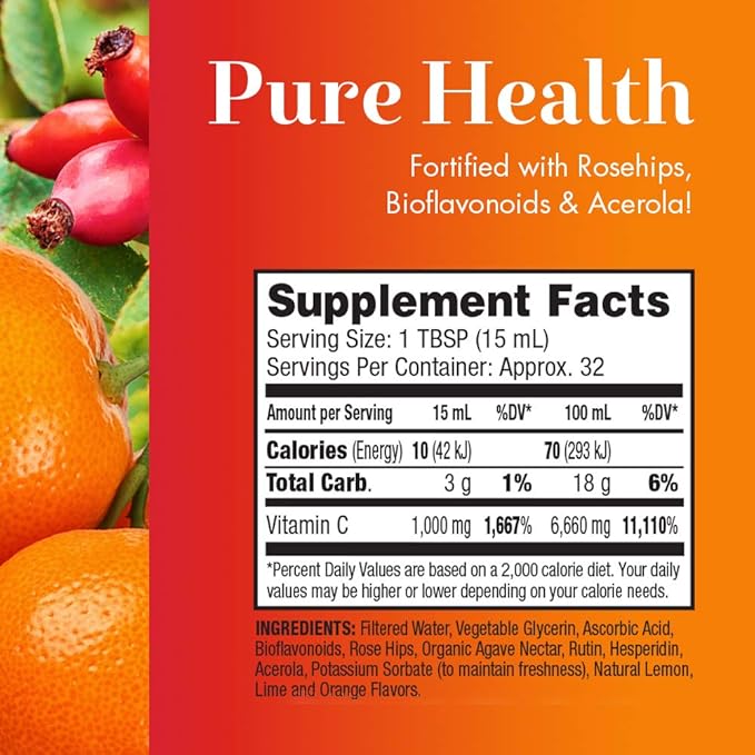 Dynamic HealthLiquid Vitamin C, 1000 mg, 16-Ounce Bottles