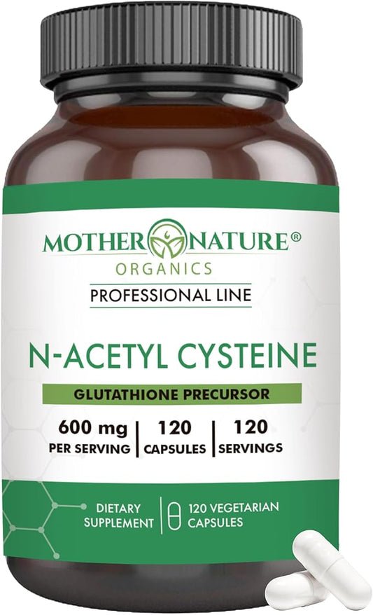 N-Acetyl Cysteine (NAC) Supplement 600mg Capsules 120 Count,