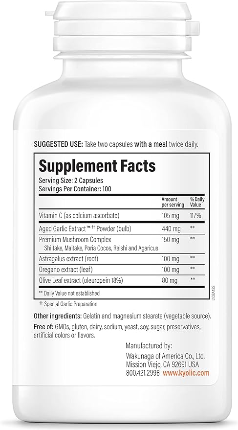 Kyolic Aged Garlic Extract Formula 103 200 Capsules