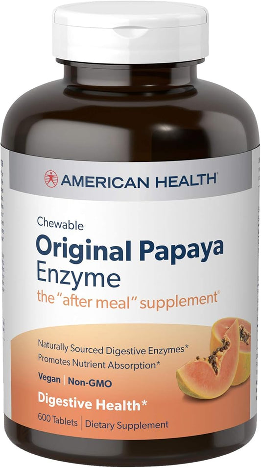 American Health Papaya Digestive Enzyme Chewable 600 Count 21st Century 100 Count
