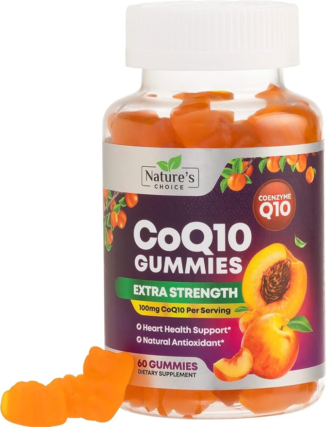 CoQ10 100mg Gummies 3X Better Q10 Vitamins, 10 Supplements, 60 CoQ10 CoQ10 Gummies