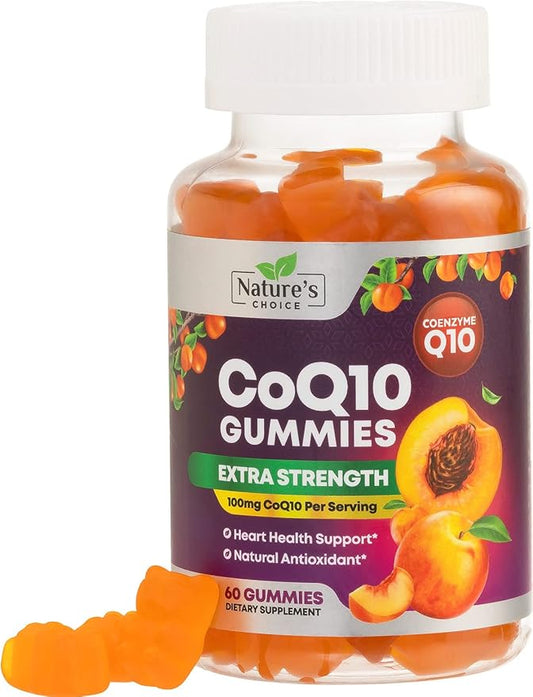 CoQ10 100mg Gummies 3X Better Q10 Vitamins, 10 Supplements, 60 CoQ10 CoQ10 Gummies