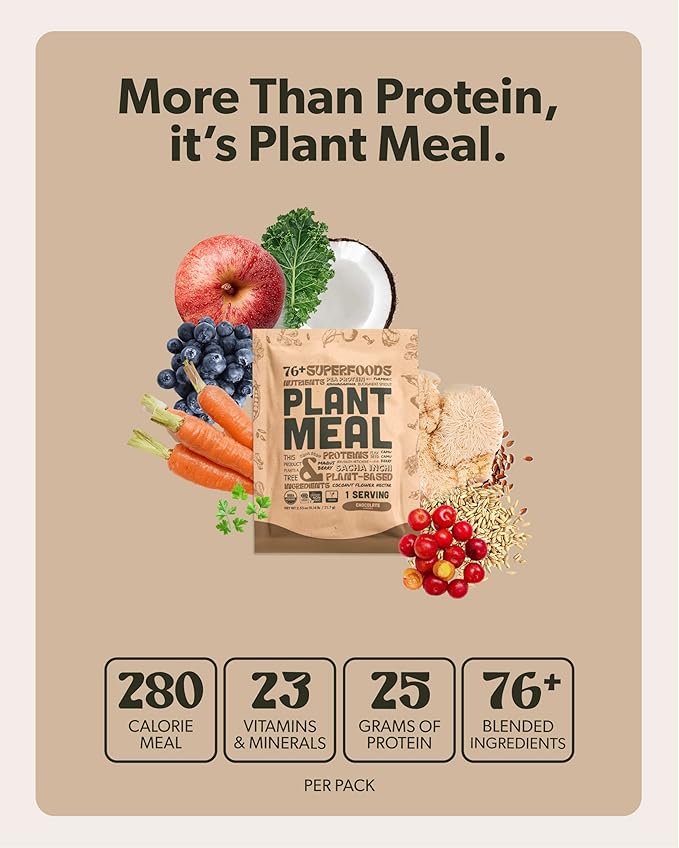 Plant Meal Replacement Shake 25g of 76+ Organic 1 Serving