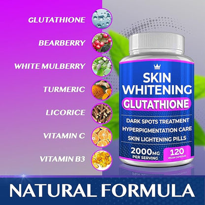 Glutathione Pills - 120 Capsules 2000mg