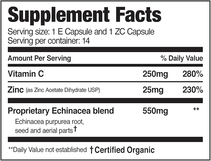 EZC Pak 5-Day Tapered Immune Support Booster - Vitamin Immune Support Supplement, Echinacea, Zinc Vitamin C, Immune Boosters for Adults - Immune Support Vitamins (Pack of 2)