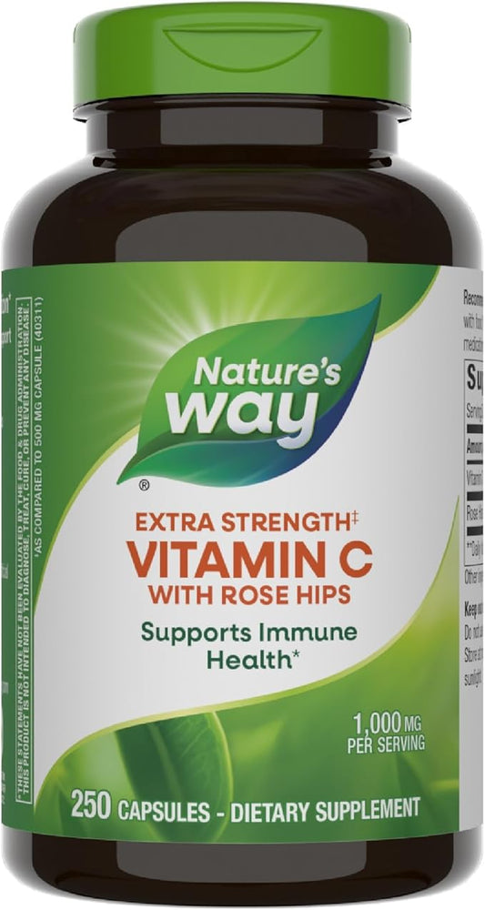 Nature's Way Vitamin C with Rose 1000 mg 250 Capsules