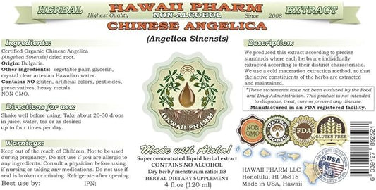 Angelica Chinese Alcohol-Free Liquid Extract, Organic 2x2 oz