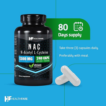 N-Acetyl L-Cysteine (NAC) 1300mg | 240 Capsules
