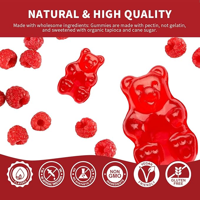 Magnesium Glycinate 400mg, Citrate 200mg, Malate 200mg, Triple B6- Vegan, 60 Raspberry