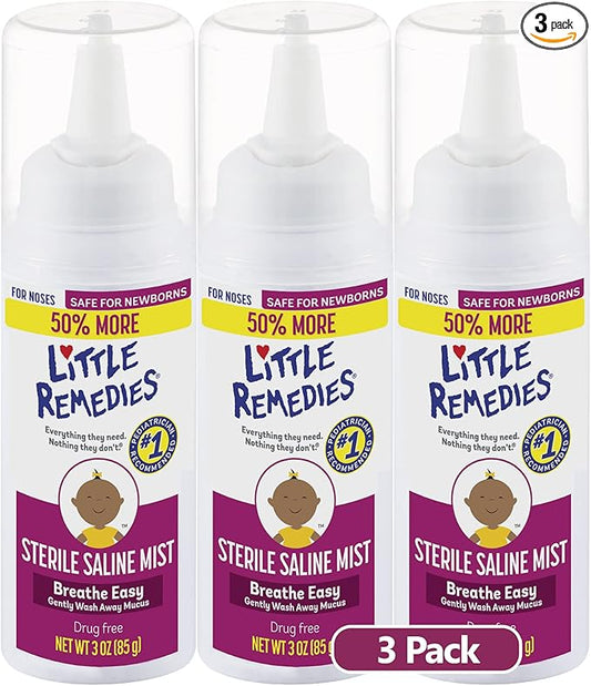 Little Remedies Sterile Saline Nasal Spray 3 Oz, 3 Pack