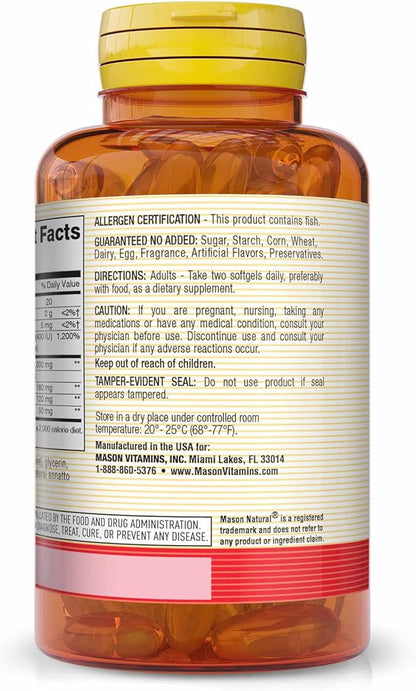 MASON NATURAL Heart Trio: Co Q10, 60 Softgels 3)