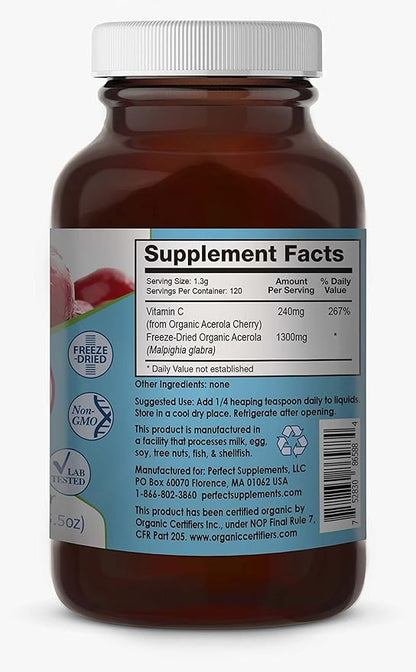Perfect Supplements – Perfect Acerola Powder 156 Grams 100% Pure