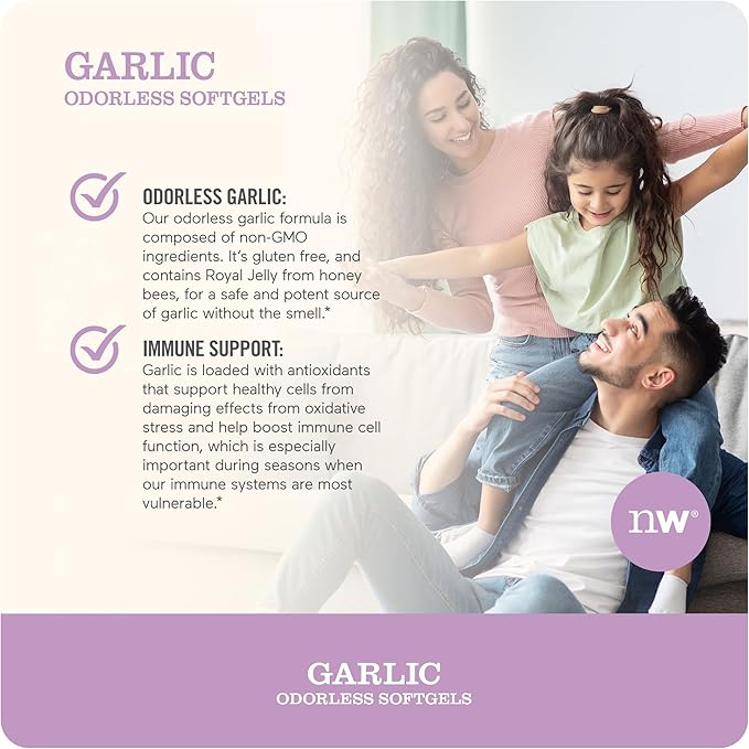 NatureWise Odorless Garlic Pills 1500 mg 60 Softgels [2-Month Supply]