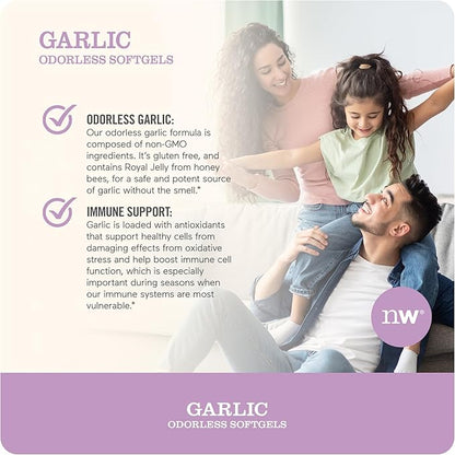 NatureWise Odorless Garlic Pills 1500 mg 60 Softgels [2-Month Supply]