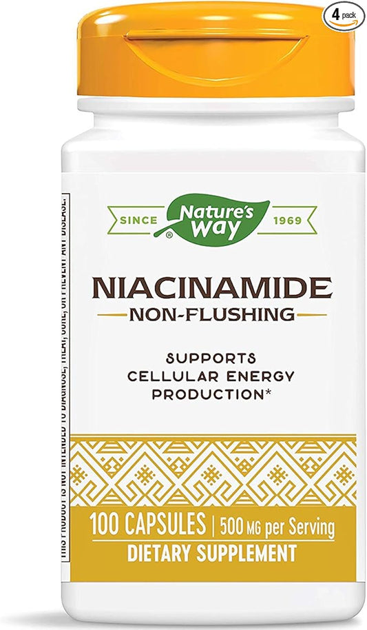 Nature's Way Niacinamide 500mg 100 Capsules (4 Pack)