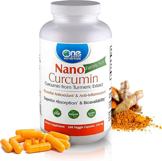 Nano Curcumin Capsules — 500 mg 240 Veggie 8 Months