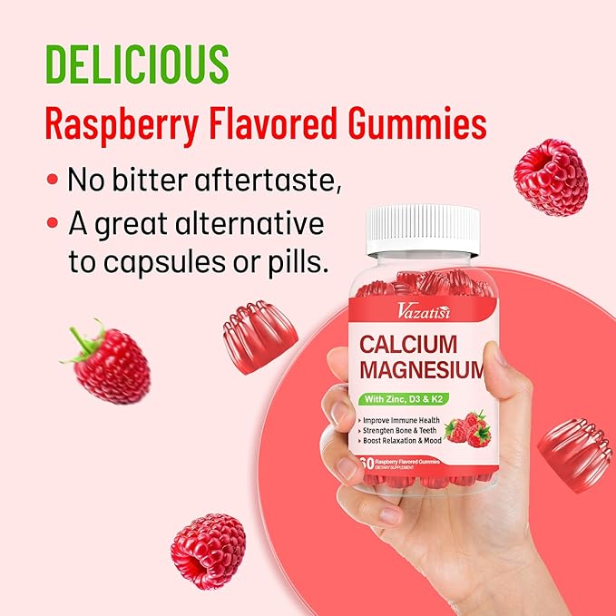 Calcium Magnesium Zinc Gummies with Vitamin D3 & K2, High 120 Gummies…