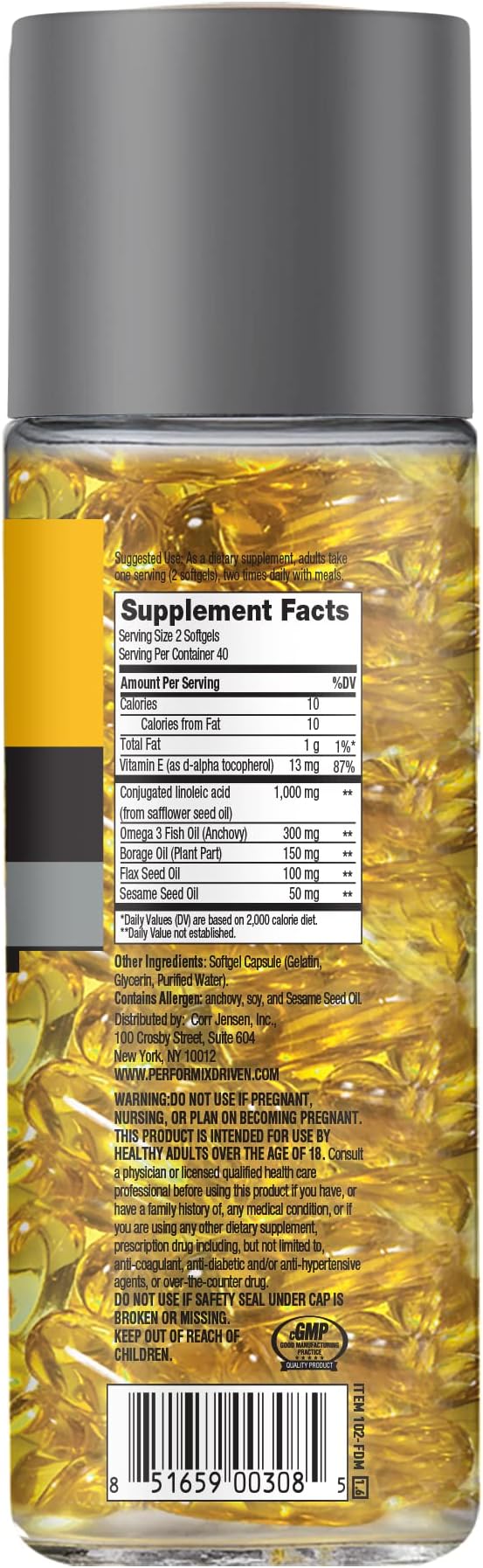 Ab Cuts CLA Belly Fat Formula 80 Easy-to-Swallow 3 Fish