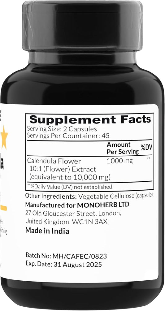 Calendula Flower Extract 1000 mg 90 Vegetarian