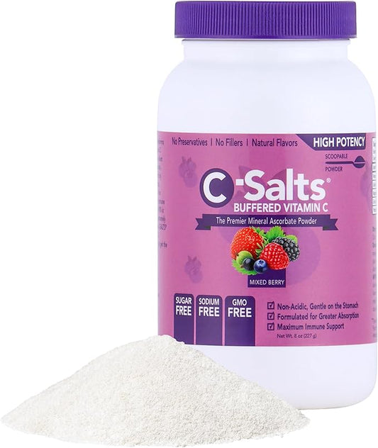 Buffered Vitamin C Powder: Organic Sugar-Free 8oz