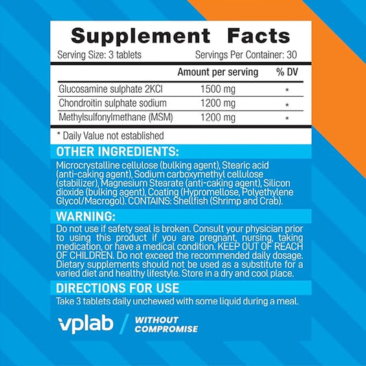 VPLab Glucosamine Chondroitin MSM Complex 2KCl, Chondroitin 90