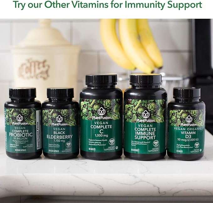 PlantFusion Vegan Vitamin C 1,000 500mg Bioflavonoid 90 Vegan